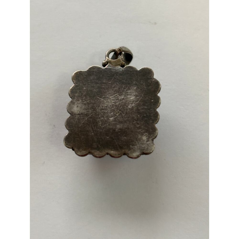 Vintage Sterling Silver Opalite Glass Pendant 14g - Picture 2 of 4
